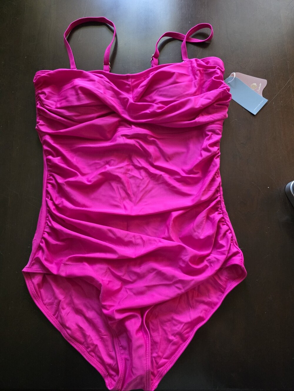 NWT Smismivo TUMMY CONTROL Swimwear Strapless One Piece Swimsuit Ruched|Size XL